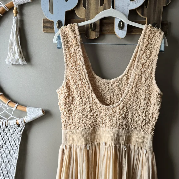 Free People Exotic Escape Convertible Maxi Dress Semolina Nwt - Picture 11 of 12